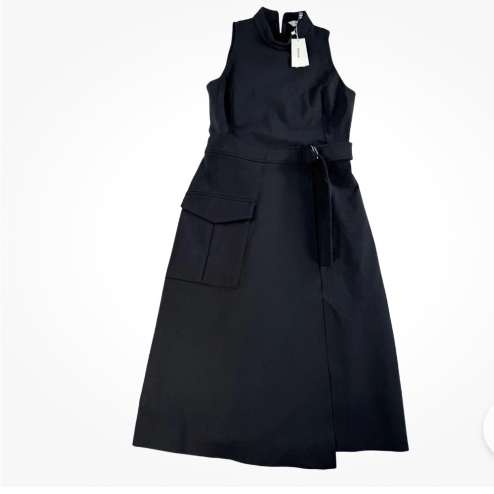 SPANX Black Belted Sleeveless Ponte Cargo Midi Dress Small NWT - Picture 3 of 13